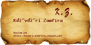 Kővári Zamfira névjegykártya